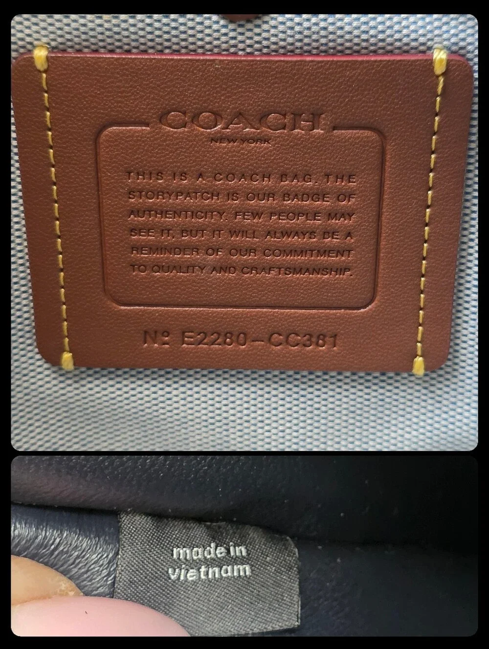 Coach CC381 Rogue 30 True Blue Colorblock Border Rivets Leather Satchel Bag